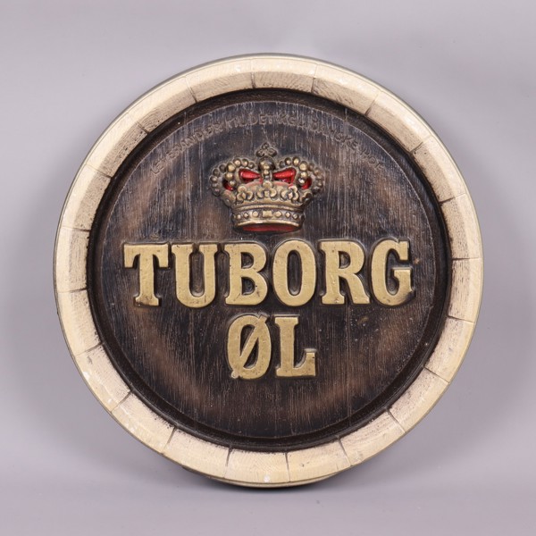 Tuborg Öl, tunnbotten i bemålat gips