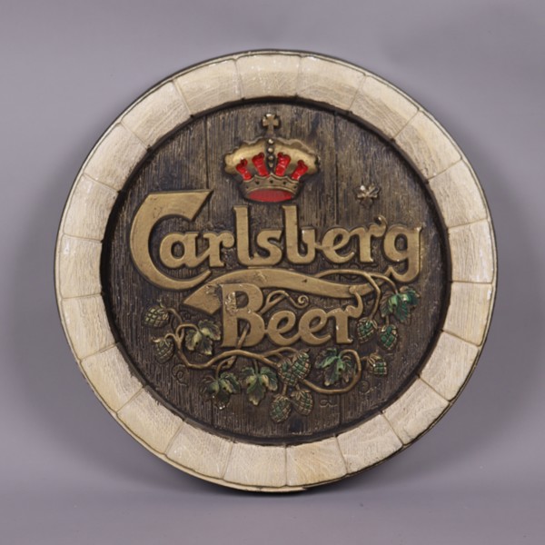 Carlsberg Beer, tunnbotten i bemålat gips