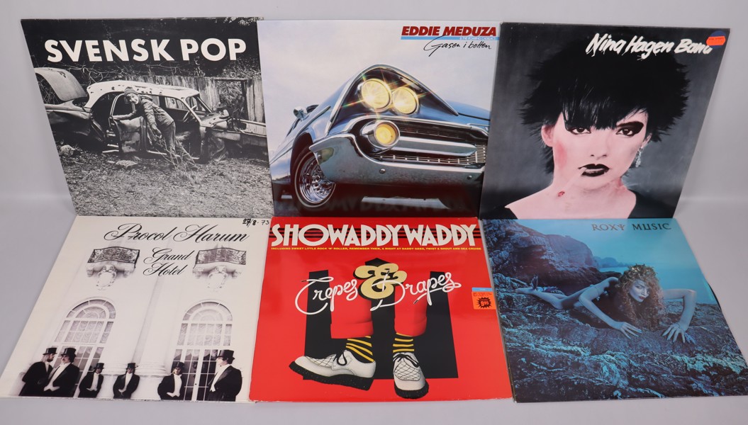 LP-skivor, 82st, blandat, Nina Hagen, Eddie Meduza, Roxy Music, Pattie Smith, Ry Cooder, Rollinbg Stones, Deep Purple mm