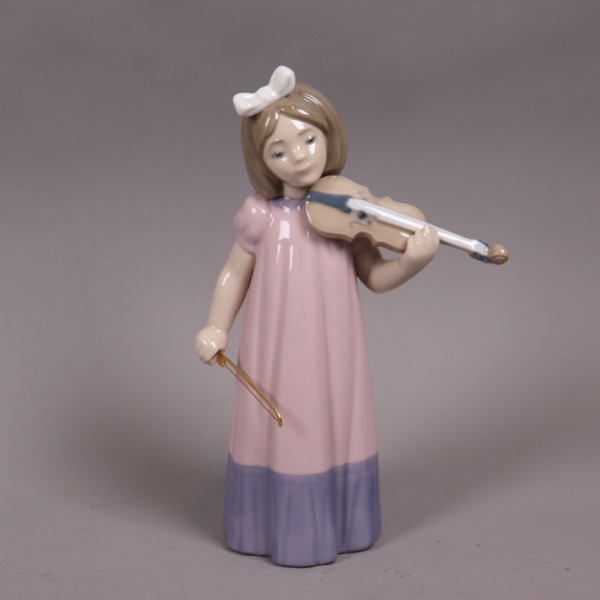 Nao by Lladro, figurin, flicka med violin