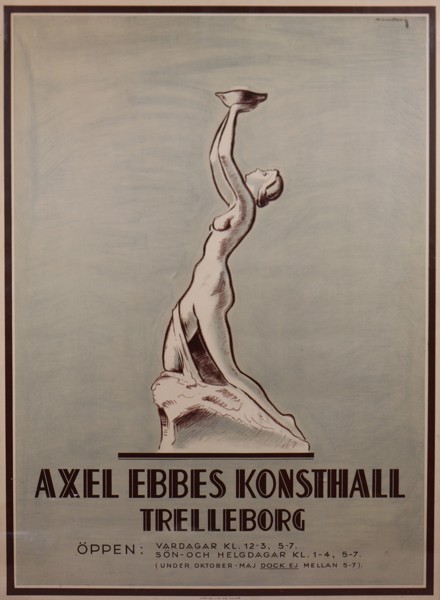 Karl Lundborg, reklamaffisch, "Axel Ebbes Konsthall Trelleborg", 1930/40-tal_50407a_8dc59e2649eec0f_lg.jpeg