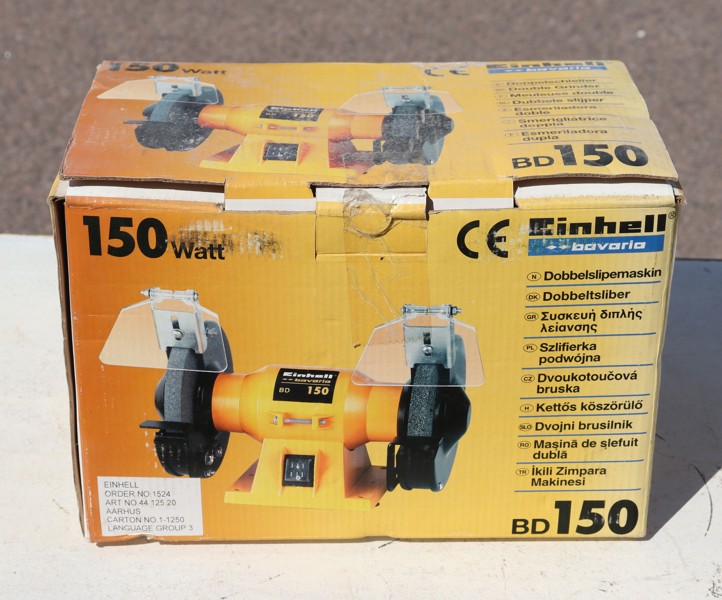 Einhell, BD150 dubbelslipmaskin, obegagnad