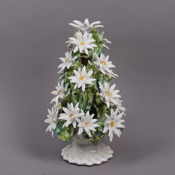 Capodimonte, bordsdekoration, Edelweiss i porslin