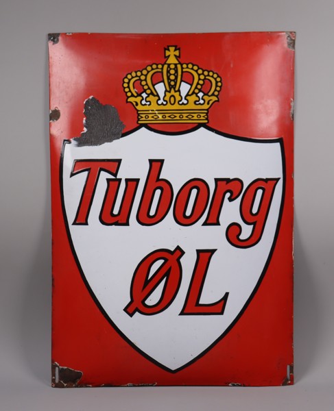 Tuborg Øl, emaljskylt, 1900-talets första hälft