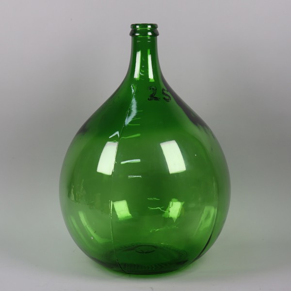 Damejeanne, grönt glas, 25 liter