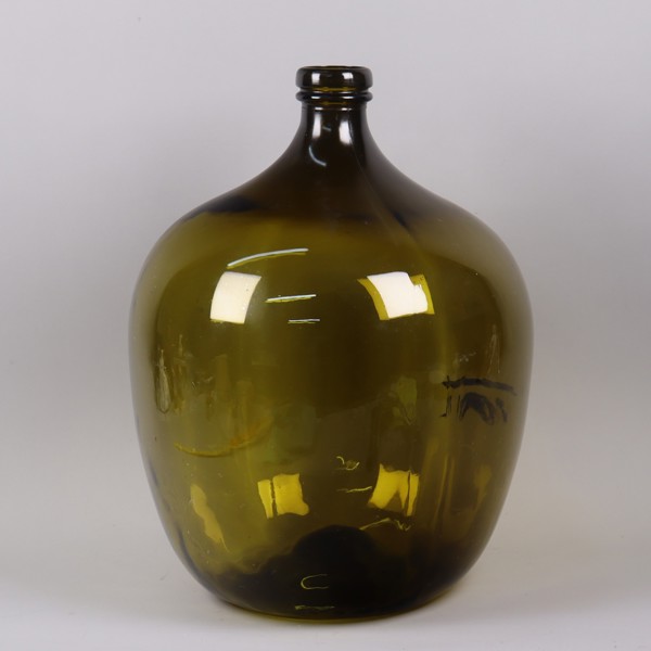 Damejeanne, Surte Glasbruk, grönt glas, 20-25 liter, korgställning