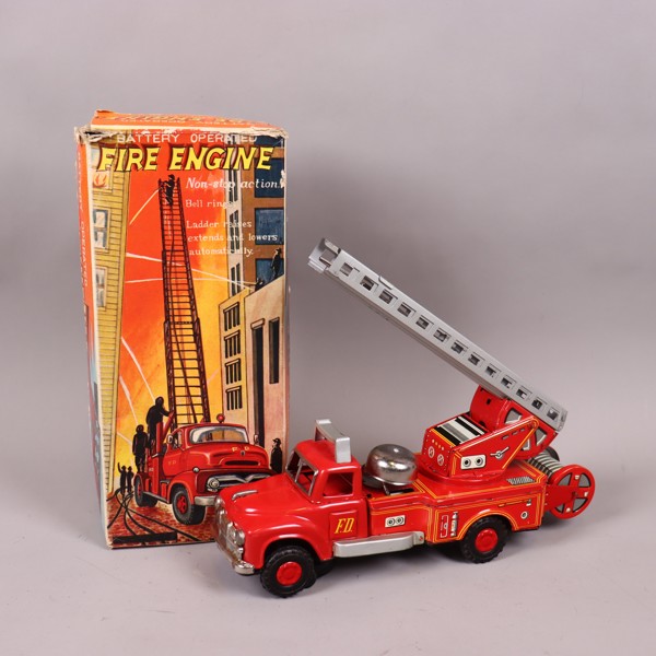 Swallows Toys, Japan, "Battery operated Fire Engine", 1950-tal