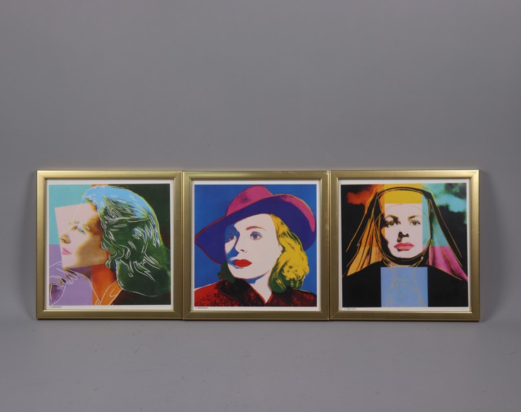 Andy Warhol, efter, tryck, Ingrid Bergman, "Herself", "The Nun" & "With Hat"