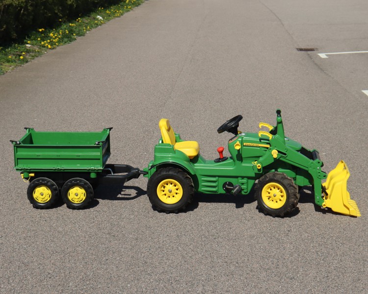 Rolly Toys, John Deere traktor med tippsläp