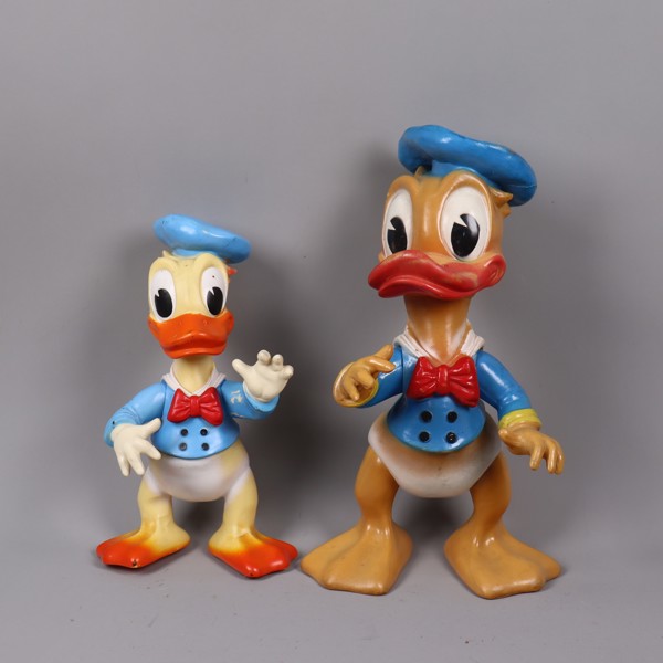 Walt Disney, Kalle Anka/Donald Duck, leksaker i mjuk plast, 1960-tal, 2st