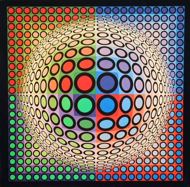 Victor Vasarely, gelatintryck/offset, "Vega Pal B"