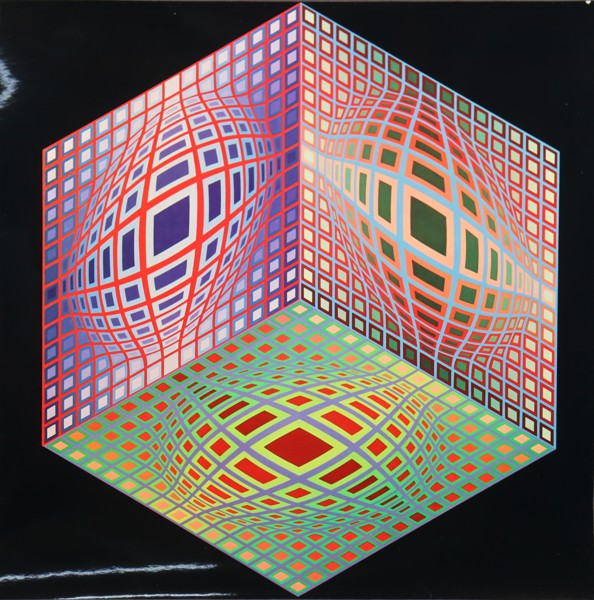 Victor Vasarely, gelatintryck/offset, "Test-2"