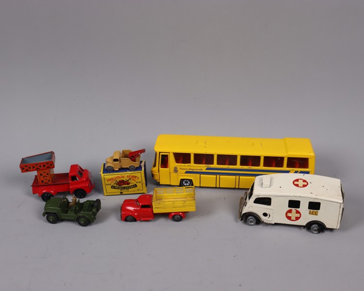 Leksaksbilar, Dinky Toys, Siku, Lesney, Minic Toys mm, 6st