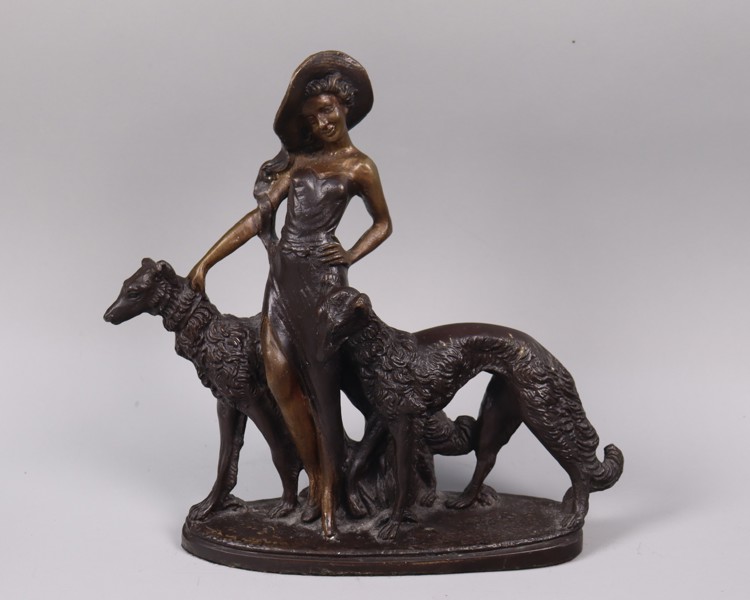 Skulptur i brons/mässing, kvinna med Borzoi varg/vinthundar_53060a_8dc97fc037ed379_lg.jpeg