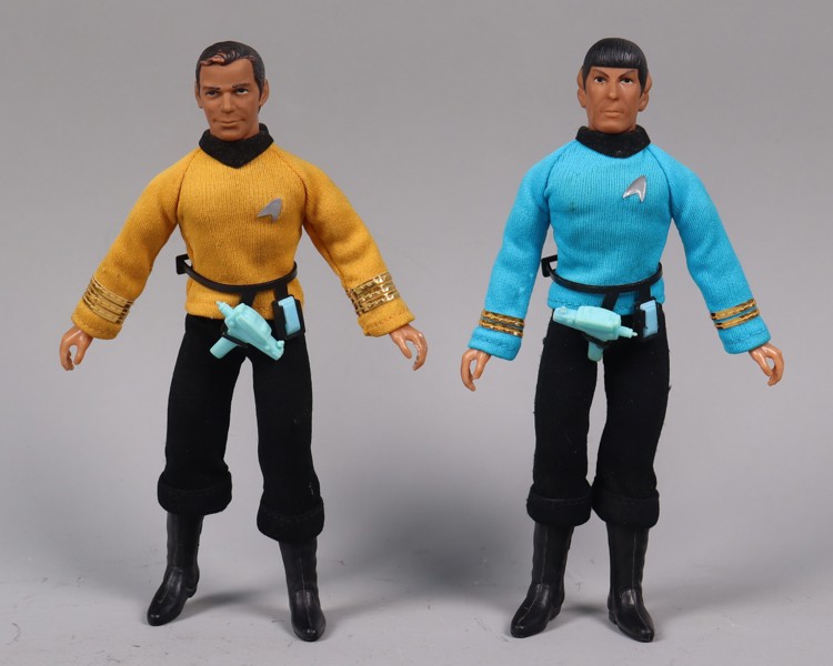 Mego Corp, actionfigurer, Star Trek, Captain James T Kirk & Spock, 1974, 2st