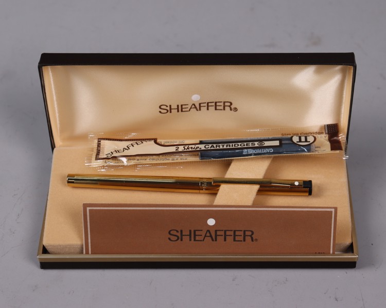 Sheaffer, reservoir penna, guldpläterad, reklammärkt SAS