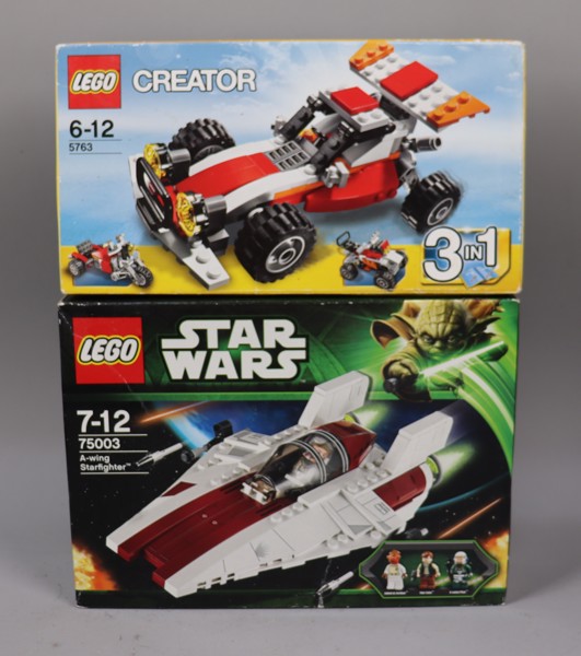 Lego, #5763 Creator samt #75003 Star Wars A-Wing Starfighter, obegagnade