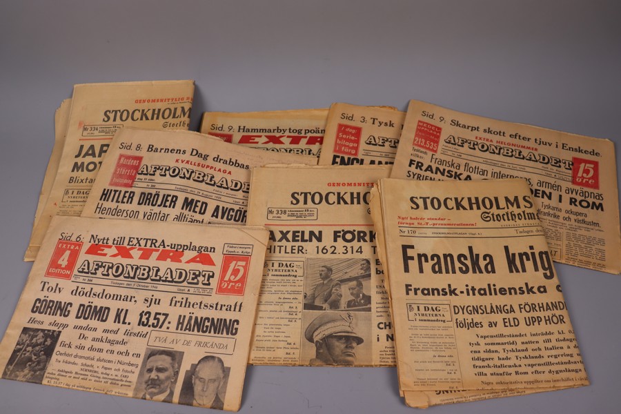 Dagstidningar, WW2, Nyheter från Andra världskriget, 1939-1945