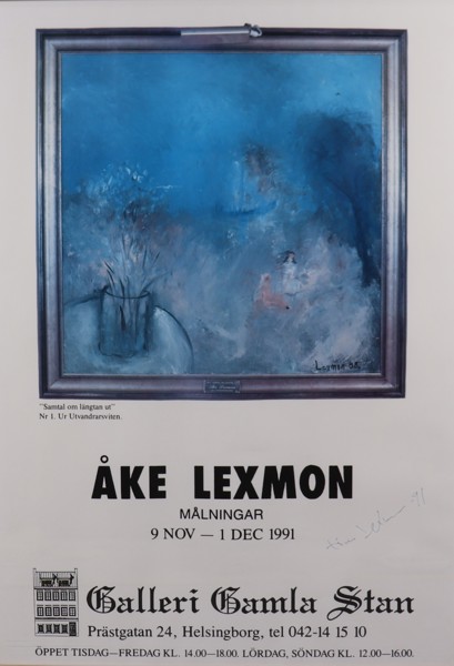 Åke Lexmon, utställningsaffisch, signerad