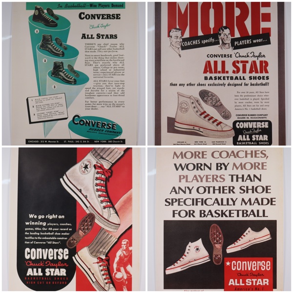 Reklamaffischer, Converse, "Chuck Taylor" All Stars, basketskor, 4st