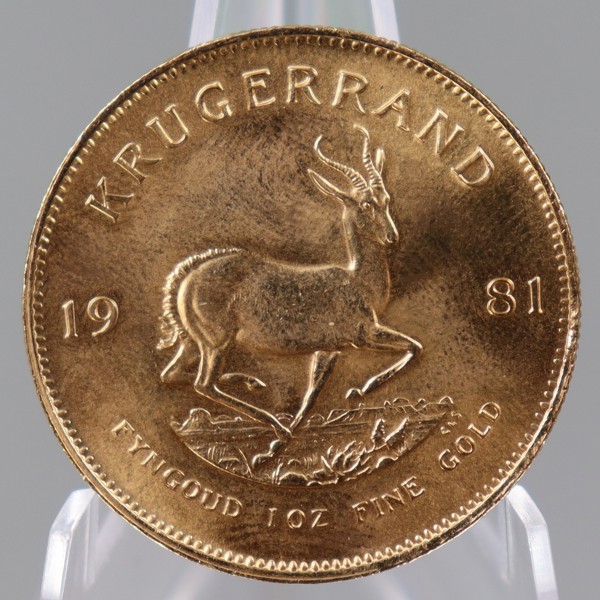 Krugerrand, Sydafrika, guldmynt, 22k, 1981