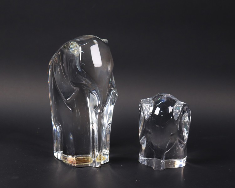 Olle Alberius, Orrefors, skulpturer, elefanter i glas, 2st