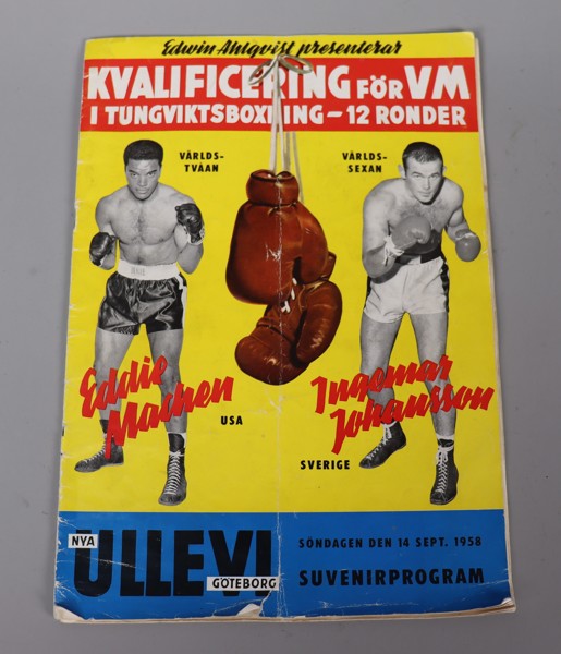 Eddie Machen - Ingemar Johansson, Ullevi 1958 suvenirprogram