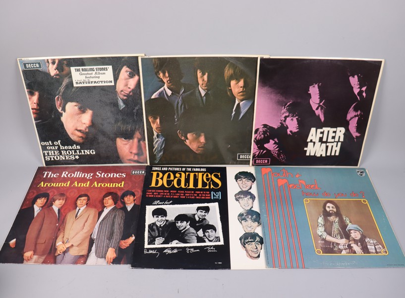 LP-Skivor, 9st, Rolling Stones,  The Beatles mm