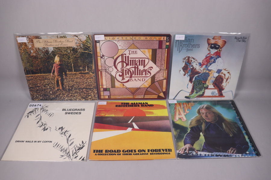 Diverse vinyl/LP-skivor, 60st, Allman Brothers, Prince, Billie Holiday, Bob Dylan, Queen mm