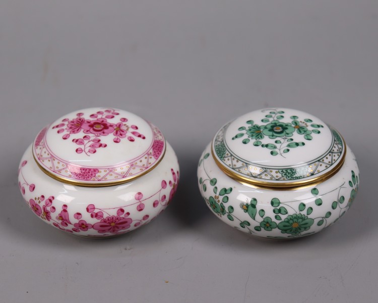 Meissen, Tyskland, "Indisk Grön" & "Indisk röd", lockaskar