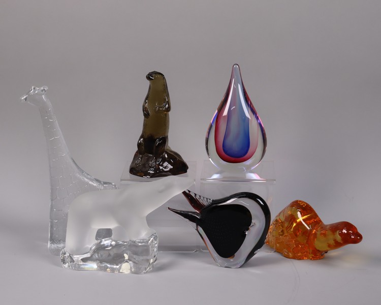 Glasfiguriner, ertil Vallien, Paul Hoff mm, 6 delar