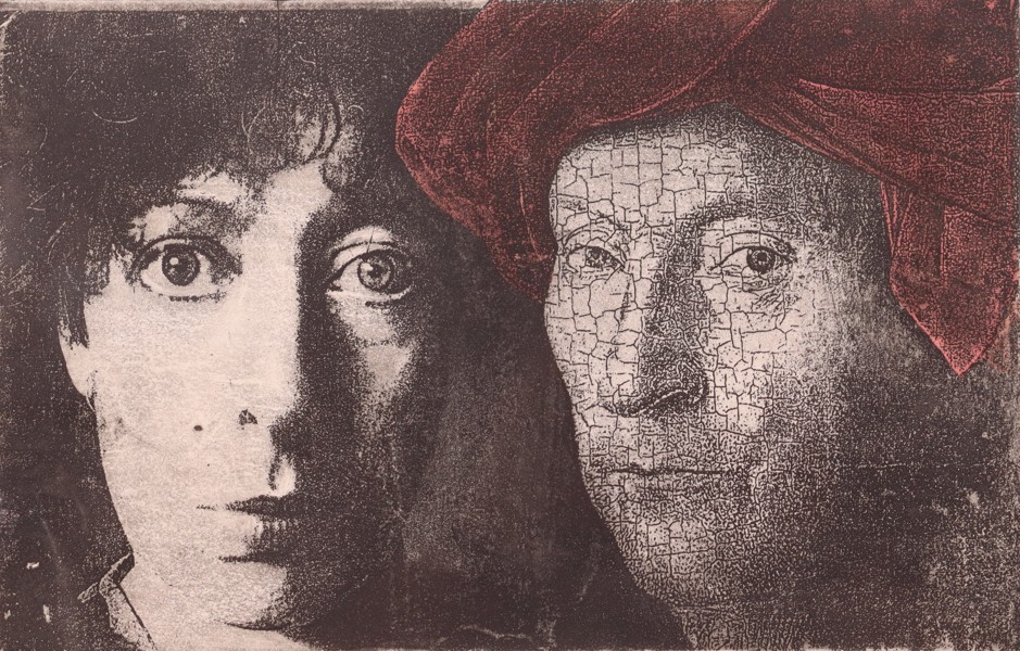 Krystyna Piotrowska, litografi, "Min van Eyck"