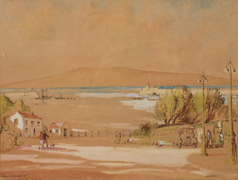 Gault, akvarell "Dun Laoghaire, near Dublin Eire"