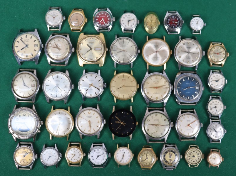 Klockor, Exacta, Seiko, Ajax, Alosa, Olma, Lagonda, Pallas, Mirona, Arsenal, Tissot, Certina mm