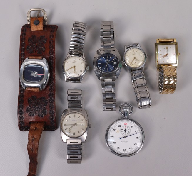 Klockor, Chromatic, Certina, Tissot, Mira, Milus, Lemania, Dynax, 7st