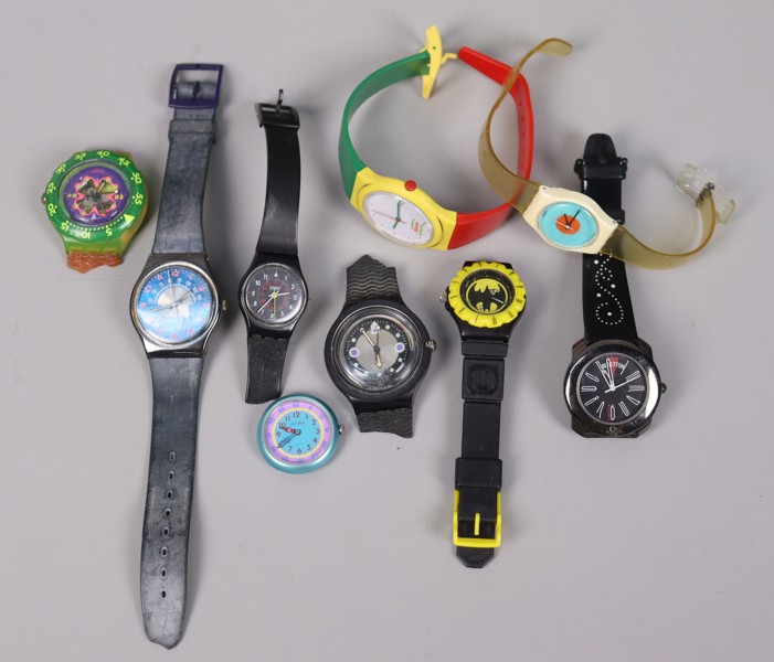 Klockor, Swatch, Knorr, Benetton, Batman, Flik-Flak mm