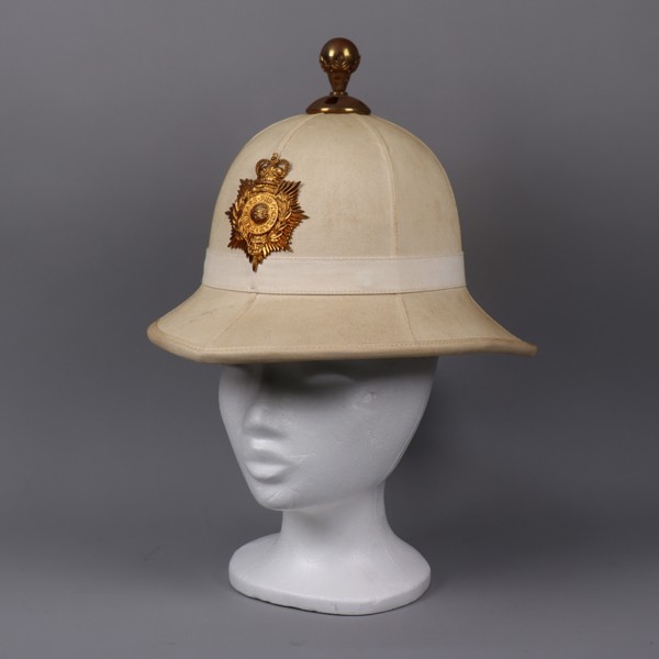 Royal Marines White Full Dress Pith Helmet, London , 1974