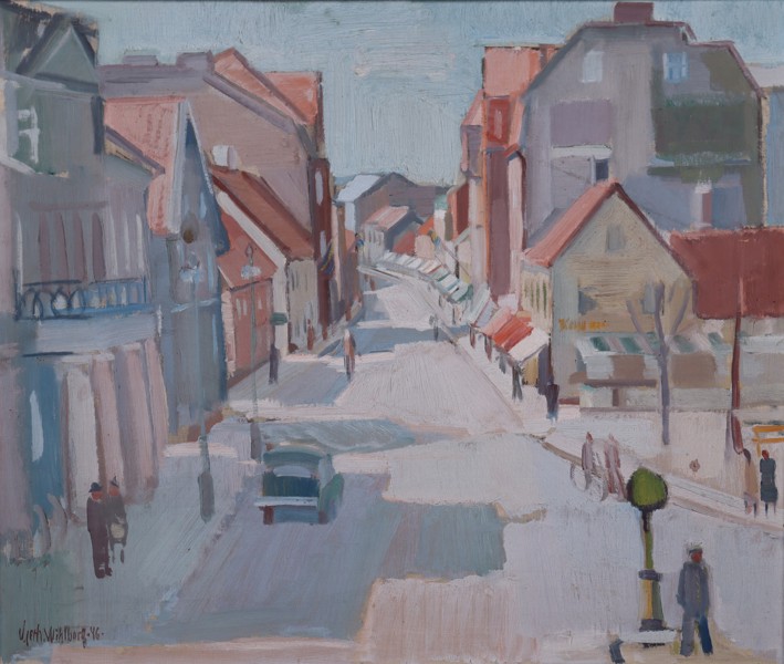 Gerhard Wihlborg, olja på duk, "St.Östergatan, Ystad"