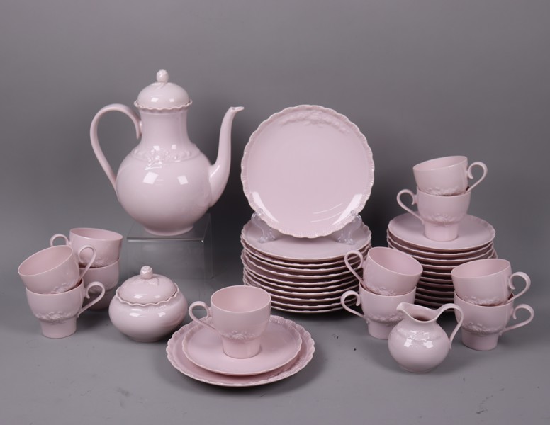 Hutschenreuther, Tyskland, "Porcelaine Rose", kaffeservis, 38 delar