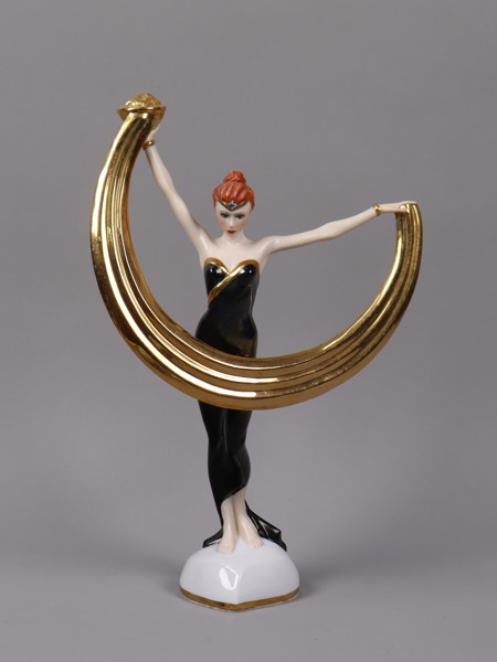 Franklin Mint, "Promise of Gold", figurin, kvinna, art deco