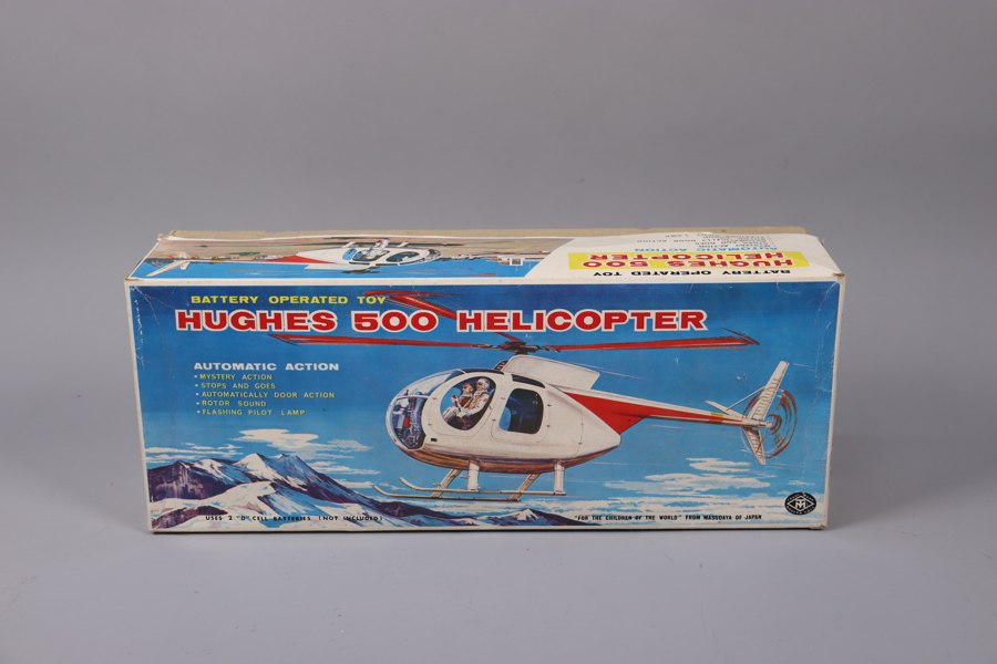 Masudaya Toys Co, Modern Toys, Masutoko K.K. Toy Factory, Tokyo, Japan, Hughes 500 Helicopter, 1960-tal