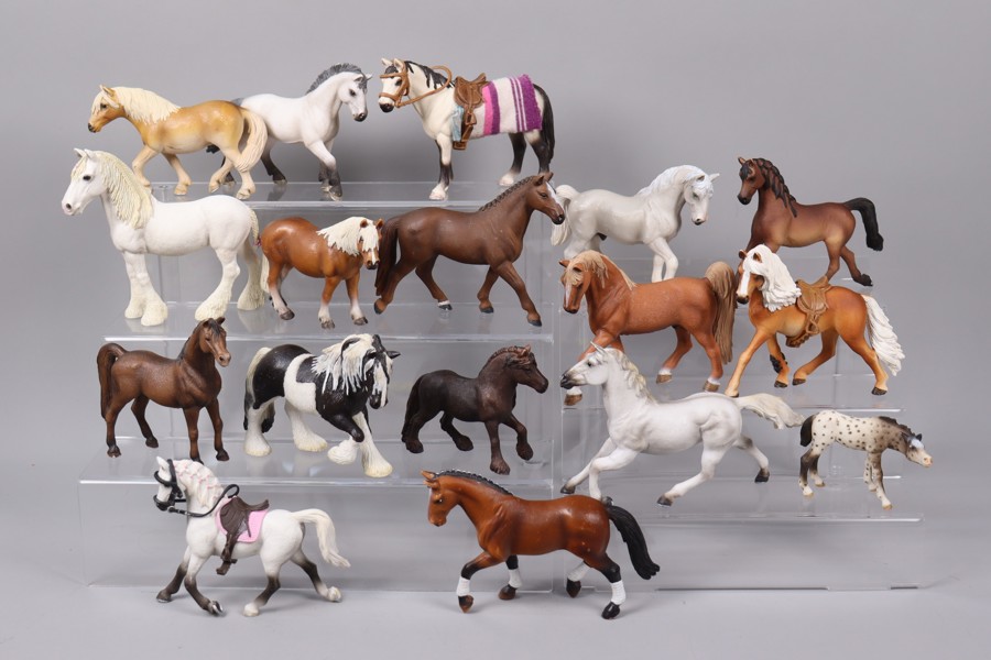 Schleich, Tyskland, hästar i plast, 17st