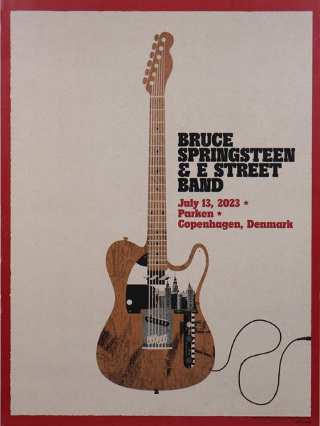 Bruce Springsteen & E Street Band, officiell turneposter, limited edition, Parken, Copenhagen, Denmark July 13, 2023